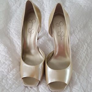 Jessica Simpson pearl heels